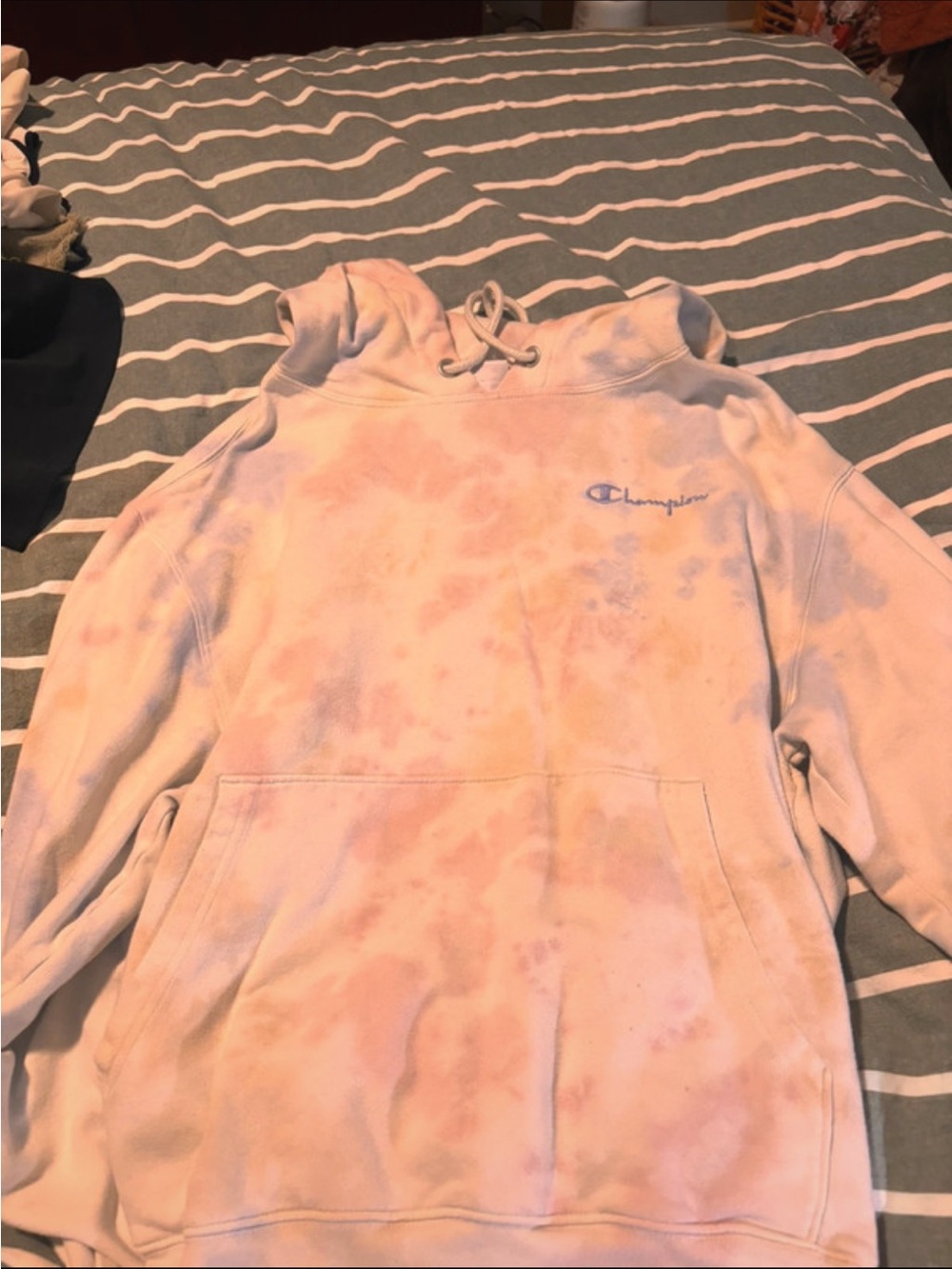 Champion Pink Tie-Dye Cowl Hoodie Sweatshirt